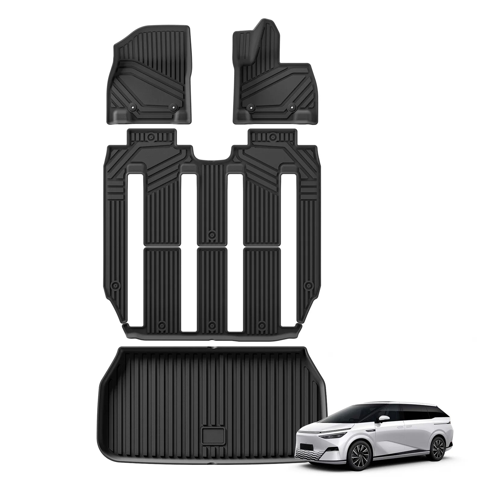 Smabee Trunk Mat for Xpeng G9 2023 2024 2025 Car Cargo Liner Mat TPE 3D Floor Mat Waterproof Odorless Tray All Weather For Xpeng G9 Accessories Black (LHD