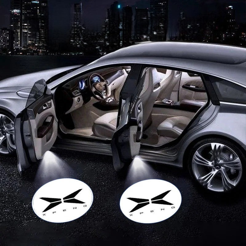 2pcs Car Door Welcome Light Logo Emblem For Xpeng