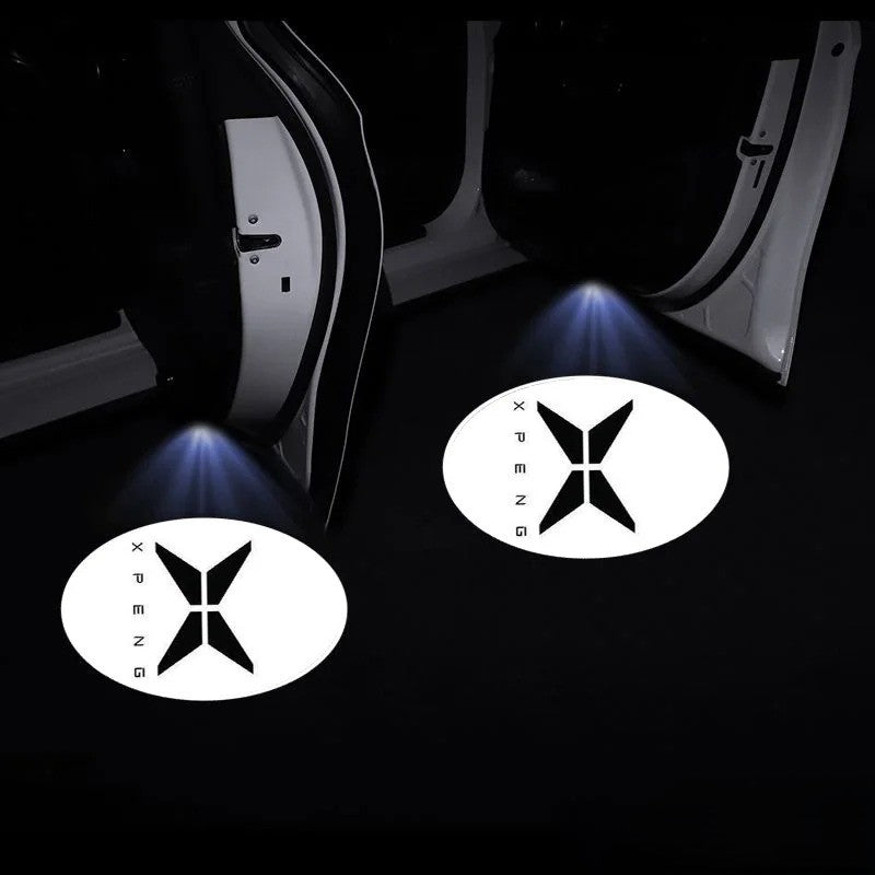 2pcs Car Door Welcome Light Logo Emblem For Xpeng