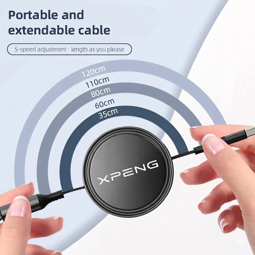 Bil 100W hurtiglade datakabel Skalerbar 3-i-1 telefonlader USB Type C for Xpeng